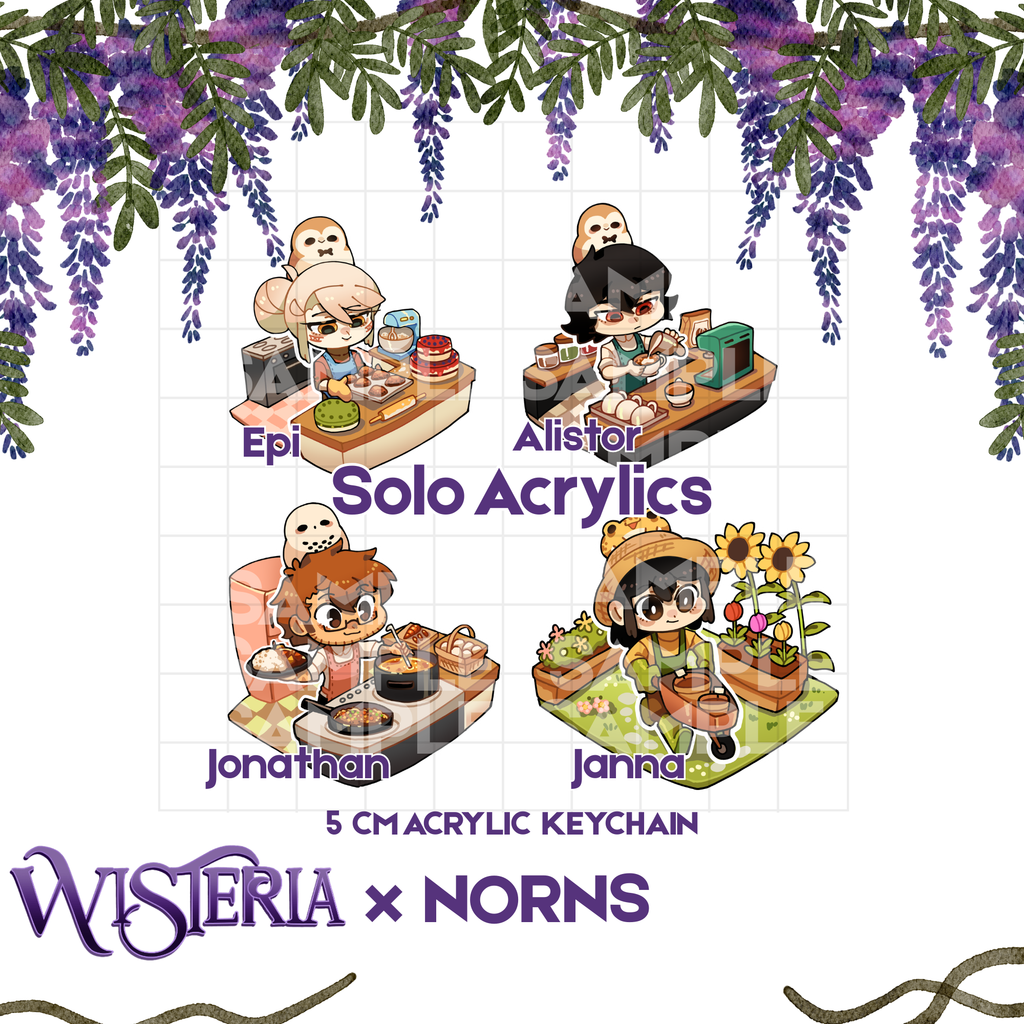 SaltyPokerFace Wisteria Webcomic OFFICIAL Acrylic Keychains