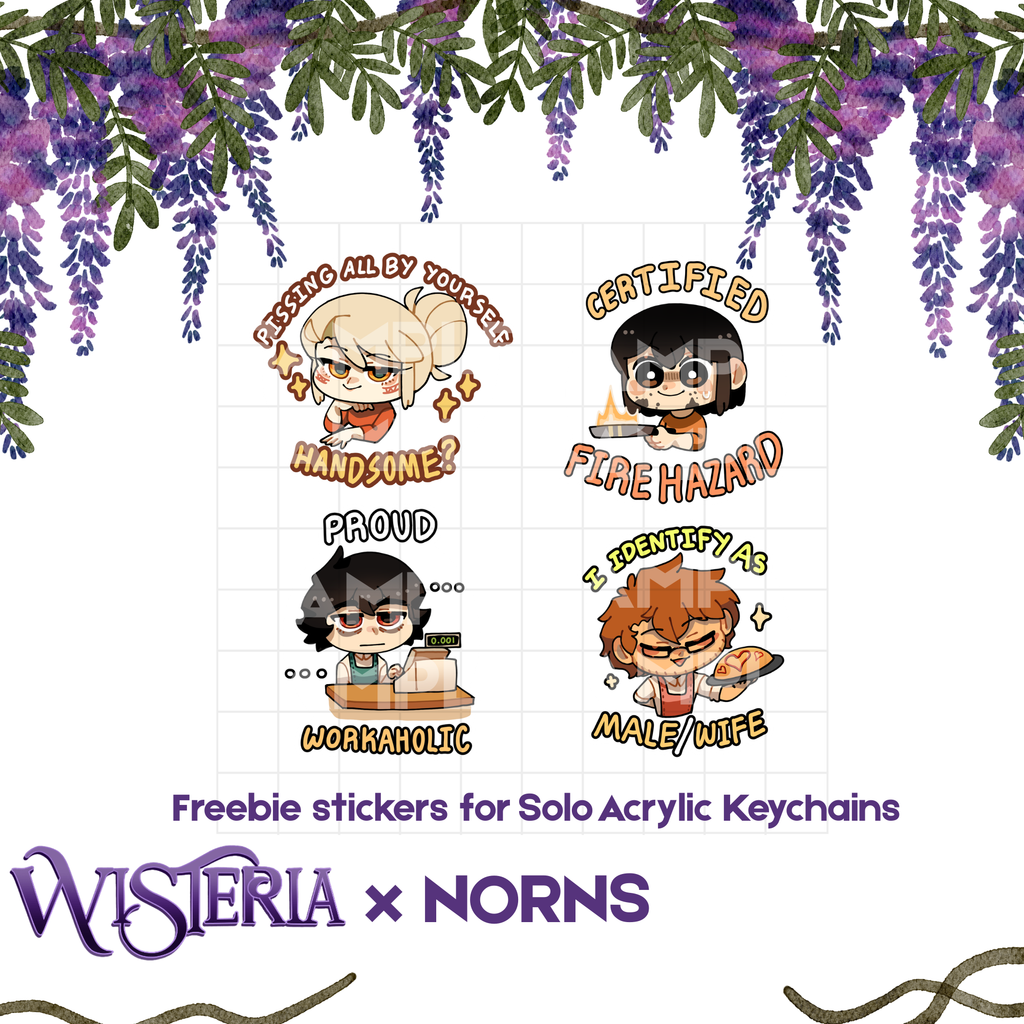 SaltyPokerFace Wisteria Webcomic OFFICIAL Acrylic Keychains
